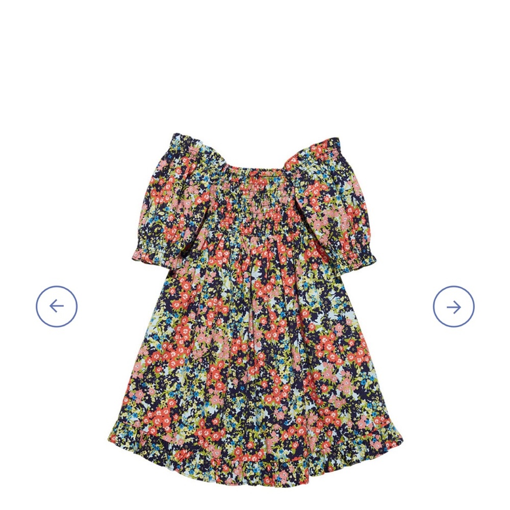CARA CARA

Ada Square Neck Embroidered Smocked Dress, Poppy Fields